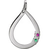 Family Pendant Mounting in 18 Karat White Gold for Round Stone, 1.91 grams