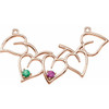 Family Leaf Necklace or Center Mounting in 14 Karat Rose Gold for Round Stone, 2.01 grams
