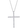 Cross Necklace or Pendant Mounting in Sterling Silver for Round Stone, 0.71 grams