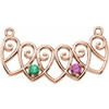 Family Heart Necklace or Center Mounting in 14 Karat Rose Gold for Round Stone, 1.84 grams