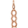 Three Stone Pendant Mounting in 10 Karat Rose Gold for Round Stone, 0.72 grams