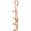 Three Stone Pendant Mounting in 18 Karat Rose Gold for Round Stone, 0.98 grams
