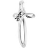 Family Cross Necklace or Pendant Mounting in 18 Karat White Gold for Round Stone, 3.03 grams