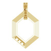 Family Geometric Necklace or Pendant Mounting in 18 Karat Yellow Gold for Round Stone, 2.68 grams
