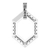 Family Geometric Necklace or Pendant Mounting in 18 Karat White Gold for Round Stone, 3.09 grams
