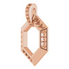 Family Geometric Necklace or Pendant Mounting in 18 Karat Rose Gold for Round Stone, 3.11 grams