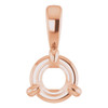 3 Prong Pre Notched Claw Pendant Mounting in 18 Karat Rose Gold for Round Stone, 0.3 grams