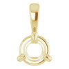3 Prong Pre Notched Claw Pendant Mounting in 18 Karat Yellow Gold for Round Stone, 0.3 grams