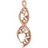 Accented Family Freeform Necklace or Pendant Mounting in 10 Karat Rose Gold for Square Stone, 0.94 grams