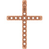 French Set Cross Necklace or Pendant Mounting in 10 Karat Rose Gold for Round Stone, 2.1 grams
