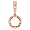 Bezel Set Solitaire Necklace or Pendant Mounting in 18 Karat Rose Gold for Round Stone, 0.18 grams