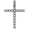 French Set Cross Necklace or Pendant Mounting in 10 Karat White Gold for Round Stone, 2.31 grams