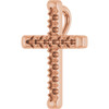 French Set Cross Necklace or Pendant Mounting in 18 Karat Rose Gold for Round Stone, 1.22 grams