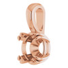 Double Claw Solitaire Pendant Mounting in 10 Karat Rose Gold for Round Stone, 0.16 grams