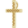 French Set Cross Necklace or Pendant Mounting in 18 Karat Yellow Gold for Round Stone, 1.22 grams
