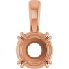 Double Claw Solitaire Pendant Mounting in 18 Karat Rose Gold for Round Stone, 0.44 grams