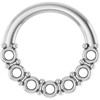 Family Circle Necklace or Pendant Mounting in 10 Karat White Gold for Round Stone, 1.7 grams