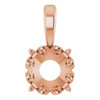 Solitaire 4 Prong Scroll Pendant Mounting in 18 Karat Rose Gold for Round Stone, 0.95 grams