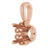 Solitaire 4 Prong Scroll Pendant Mounting in 18 Karat Rose Gold for Round Stone, 0.95 grams