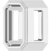 Emerald Bezel Set Slide Pendant Mounting in 10 Karat White Gold for Emerald Stone, 0.37 grams