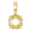 Solitaire 4 Prong Scroll Pendant Mounting in 10 Karat Yellow Gold for Round Stone, 0.35 grams