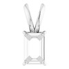 Emerald 4 Prong Claw Pendant Mounting in 10 Karat White Gold for Emerald Stone, 0.44 grams
