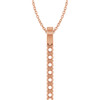 Family Bar Necklace or Pendant Mounting in 10 Karat Rose Gold for Round Stone, 1.06 grams