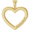 Family Heart Pendant Mounting in 18 Karat Yellow Gold for Round Stone, 2.54 grams
