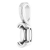 Solitaire Pendant Mounting in 18 Karat White Gold for Oval Stone, 0.39 grams