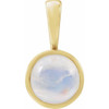 Cabochon Pendant Mounting in 18 Karat Yellow Gold for Round Stone, 0.26 grams