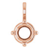 Solitaire Necklace or Pendant Mounting in 10 Karat Rose Gold for Round Stone, 0.29 grams
