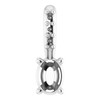 Accented Pendant Mounting in 18 Karat White Gold for Oval Stone, 0.34 grams