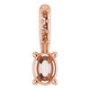 Accented Pendant Mounting in 10 Karat Rose Gold for Oval Stone, 0.26 grams