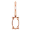 Solitaire Charm/Pendant Mounting in 18 Karat Rose Gold for Oval Stone, 0.29 grams