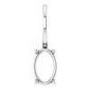 Solitaire Charm/Pendant Mounting in 18 Karat White Gold for Oval Stone, 0.47 grams