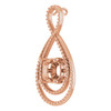 Infinity Inspired Accented Pendant Mounting in 18 Karat Rose Gold for Cushion Stone, 5.36 grams