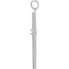 Birthstone Cross Pendant Mounting in 14 Karat White Gold for Round Stone, 0.67 grams