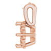 Halo Style Pendant Mounting in 10 Karat Rose Gold for Round Stone, 0.38 grams