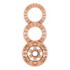 Graduated Halo Style Circle Pendant Mounting in 14 Karat Rose Gold for Round Stone, 5 grams