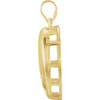 Engravable Family Heart Pendant Mounting in 14 Karat Yellow Gold for Round Stone, 3.73 grams