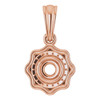 Halo Style Pendant Mounting in 10 Karat Rose Gold for Round Stone, 1.43 grams