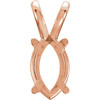 Marquise 4 Prong Basket Pendant Mounting in 14 Karat Rose Gold for Marquise Stone, 0.59 grams