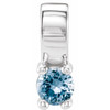 Family Bar Necklace or Pendant Mounting in Platinum for Round Stone, 1.31 grams