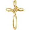 Family Cross Necklace or Pendant Mounting in 14 Karat Yellow Gold for Round Stone, 2.66 grams