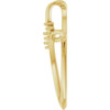 Family Cross Necklace or Pendant Mounting in 14 Karat Yellow Gold for Round Stone, 2.66 grams