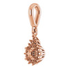 Halo Style Pendant Mounting in 10 Karat Rose Gold for Round Stone, 0.96 grams