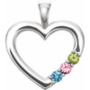 Family Heart Pendant Mounting in Platinum for Round Stone, 3.31 grams