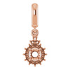 Halo Style Pendant Mounting in 14 Karat Rose Gold for Round Stone, 1.09 grams