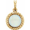 Leaf Cabochon Pendant Mounting in 14 Karat Yellow Gold for Round Stone, 1.73 grams