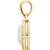 Leaf Cabochon Pendant Mounting in 14 Karat Yellow Gold for Round Stone, 1.73 grams